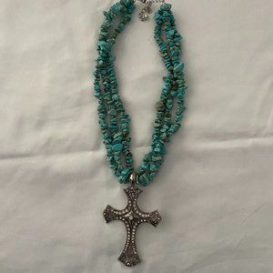 Turquoise Cross Necklace